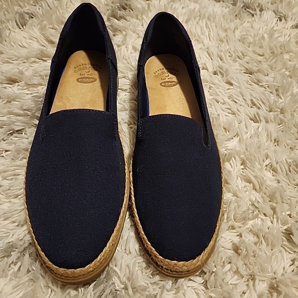 Dr Scholls Woman's Size 9.5M slip-on navy blue canvas espiradrille shoes NWOT - Picture 6 of 10